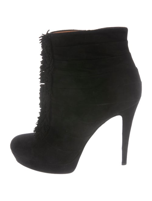 Gucci Suede Fringe Booties Black