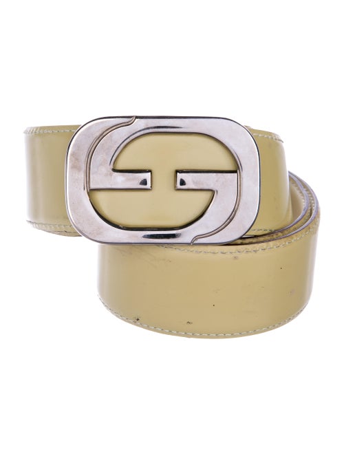 Gucci Leather Logo Belt yellow