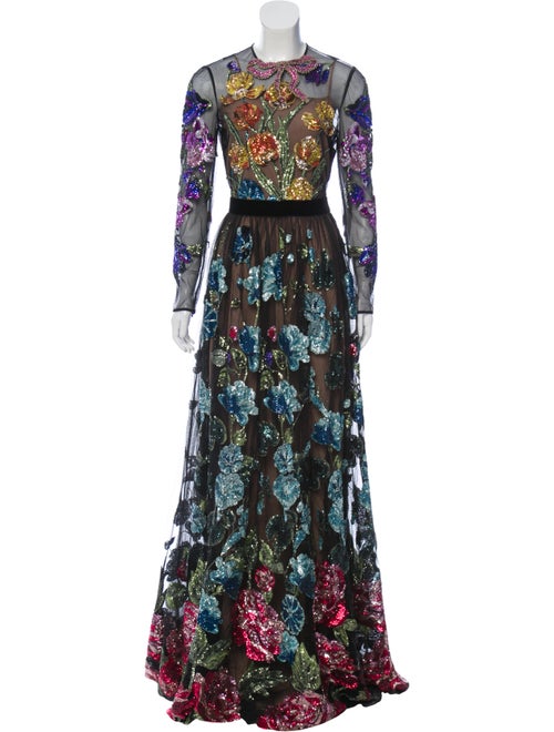 Gucci Embellished Tulle Gown Black