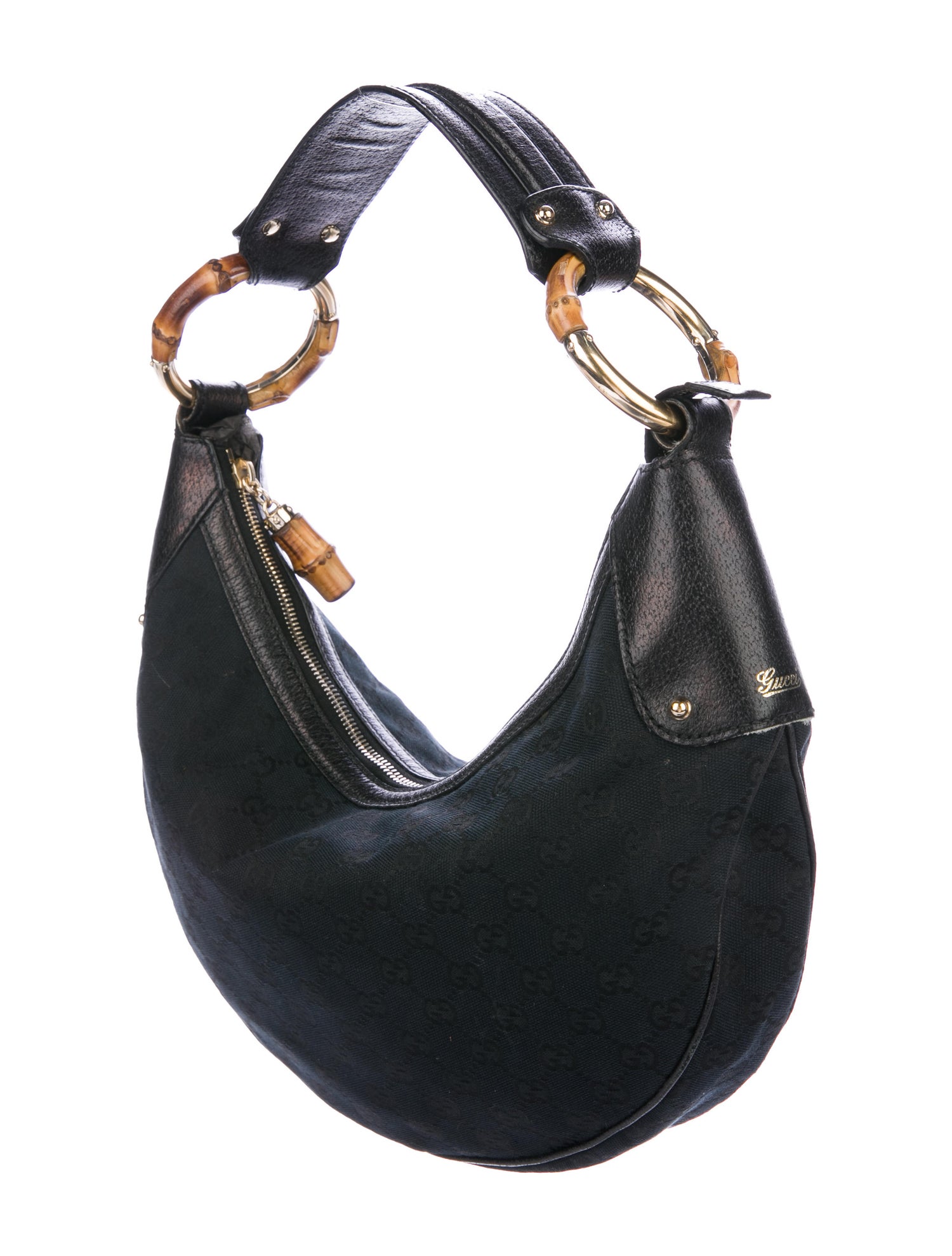 Gucci GG Bamboo Ring Hobo Handbags GUC413736 The RealReal