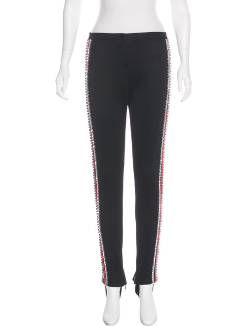 Gucci 2018 Mid-Rise Embellished Stirrup Pants Blac