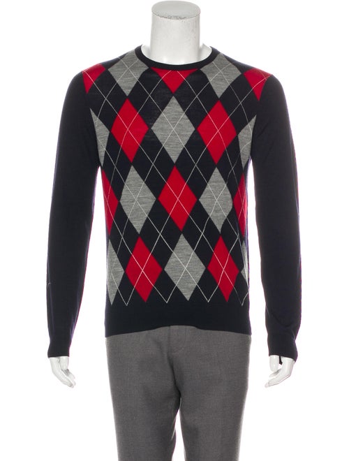 Gucci Argyle Knit Sweater grey
