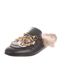 gucci embroidered mules