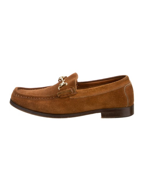 Gucci Suede Square-Toe Loafers Brown