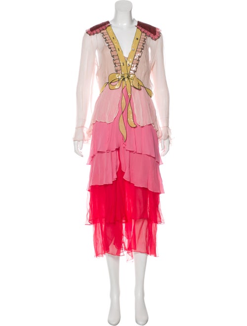 Gucci Silk Maxi Dress Pink