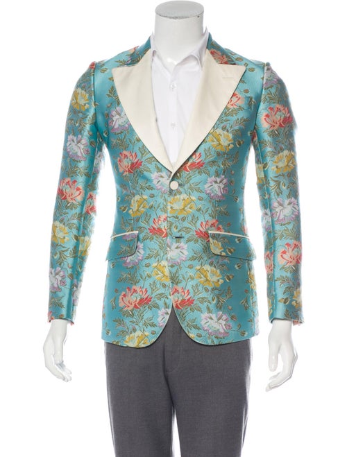 Gucci Heritage Floral Jacquard Blazer w/ Tags blue