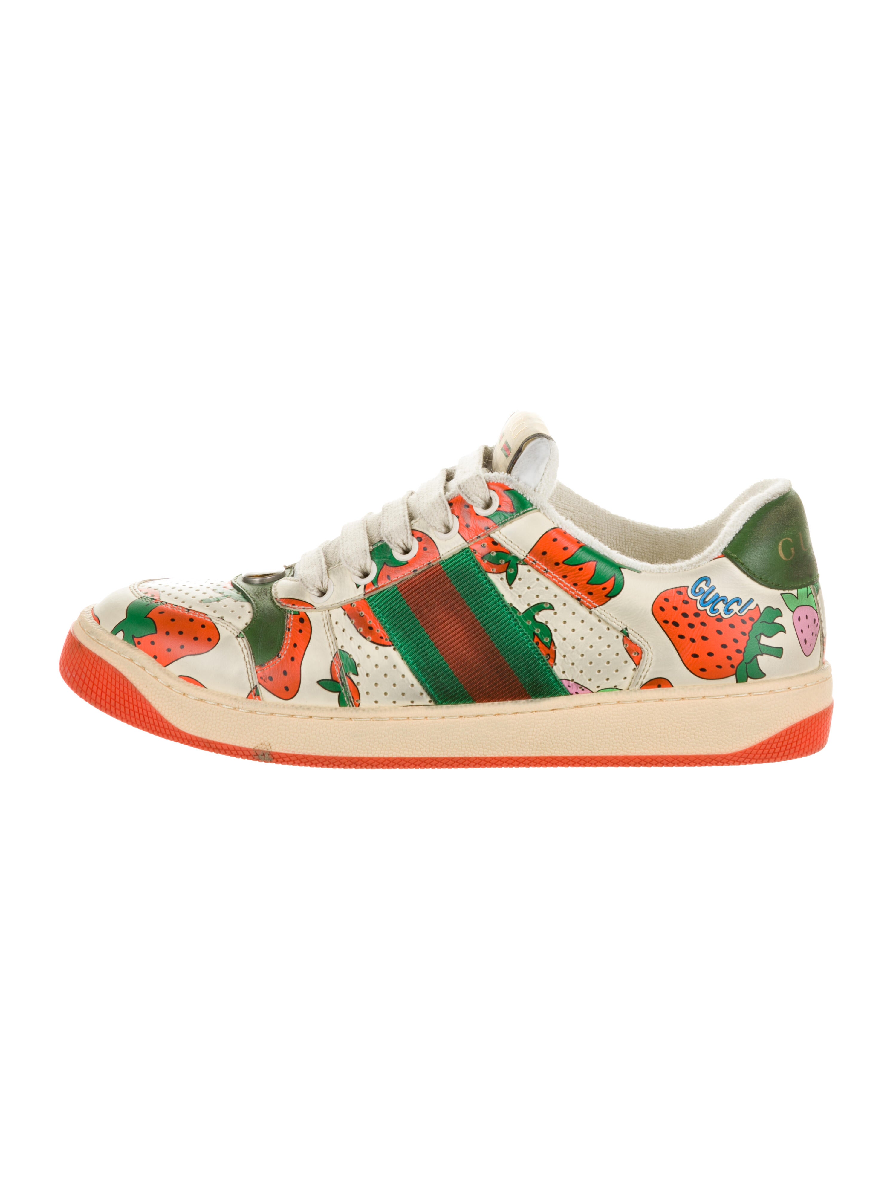 Gucci Screener Strawberry Sneakers Shoes GUC429029 The RealReal