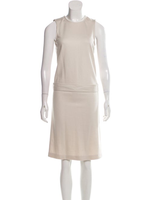 Gucci Belted Shift Dress Beige