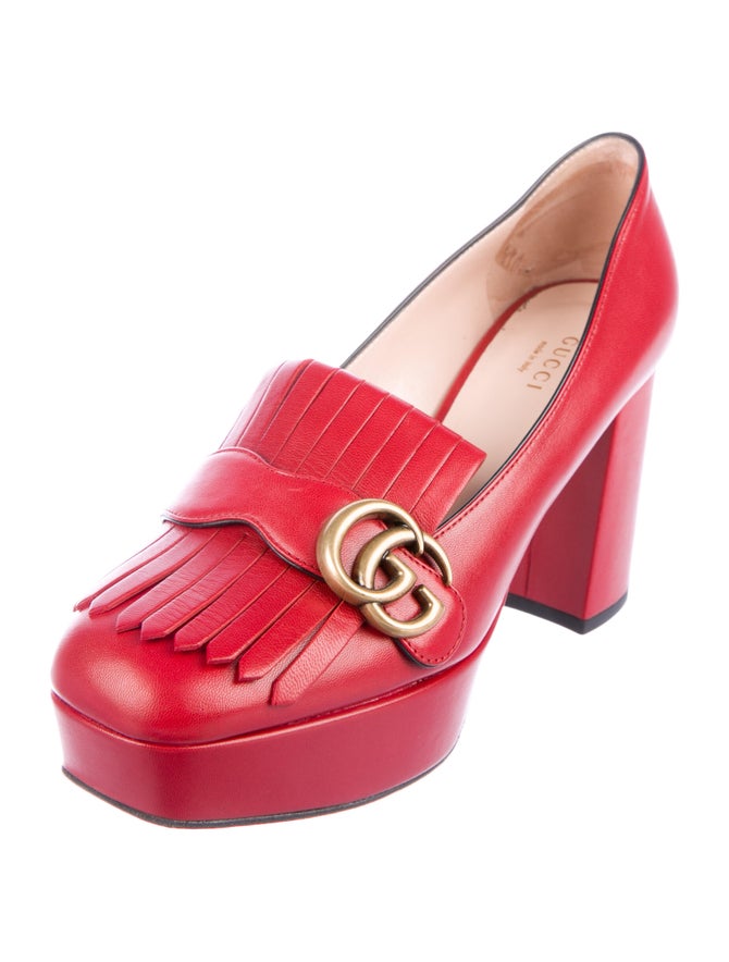 gucci marmont platform pumps