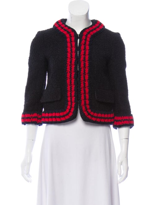 Gucci Collarless Structured Blazer black