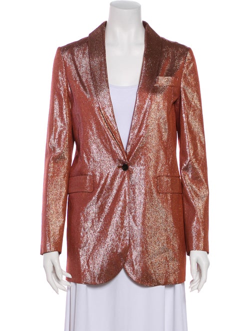 Gucci Metallic Shawl Collar Blazer Terracotta