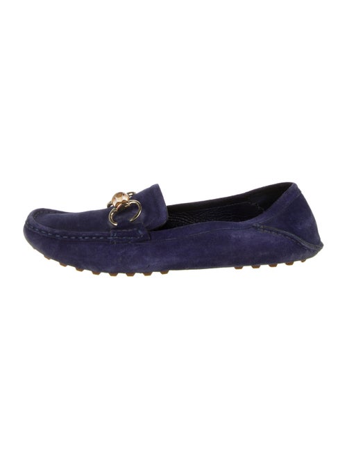 Gucci Suede Bamboo Horsebit Loafers violet