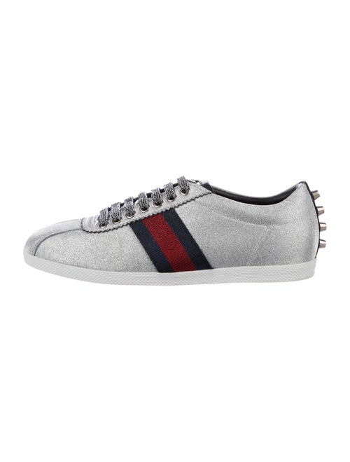 Gucci Bambi Glitter Web Sneakers Silver