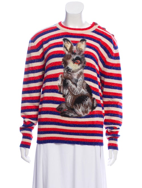 Gucci Wool Embroidered Sweater Metallic