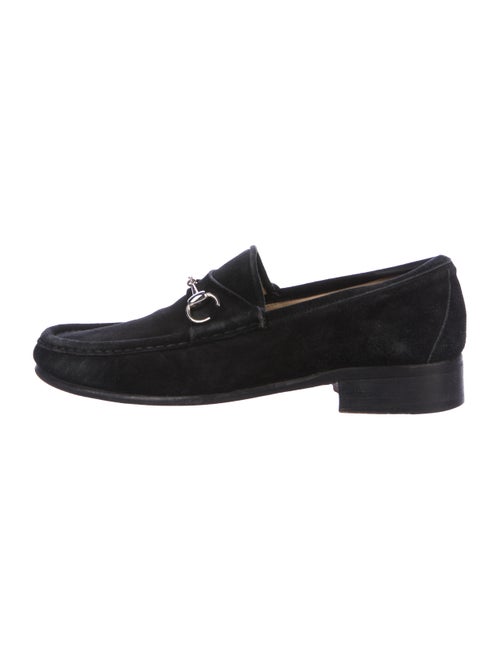 Gucci Horsebit Suede Loafers black