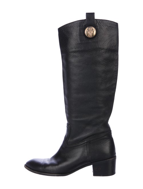 Gucci Hysteria Leather Riding Boots Black