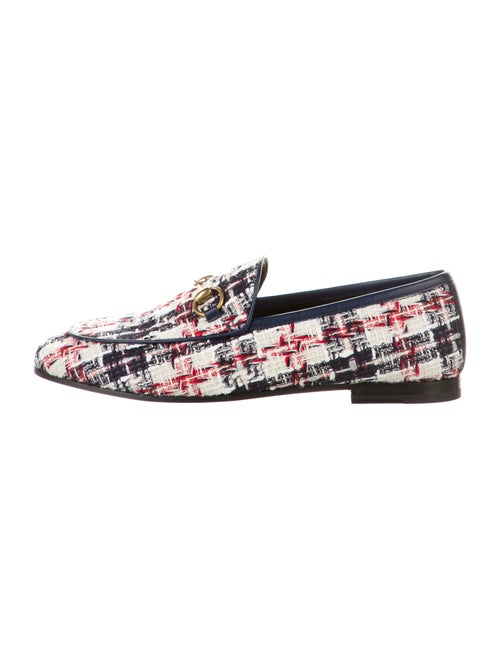 Gucci Jordaan Tweed Loafers Navy