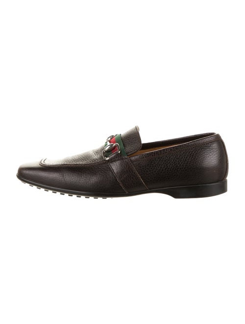 Gucci Web Leather Loafers brown