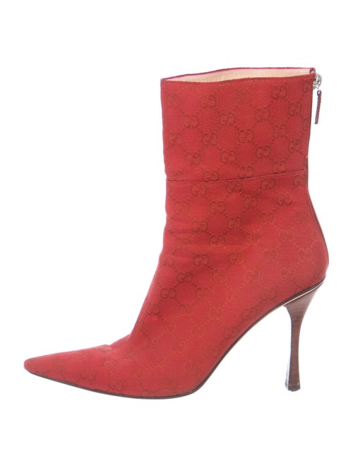 Gucci GG Supreme Ankle Boots Red