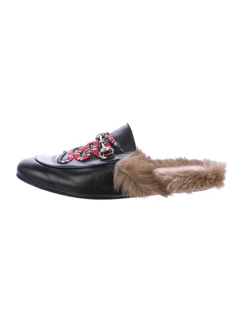 Gucci Princetown Leather Slippers black
