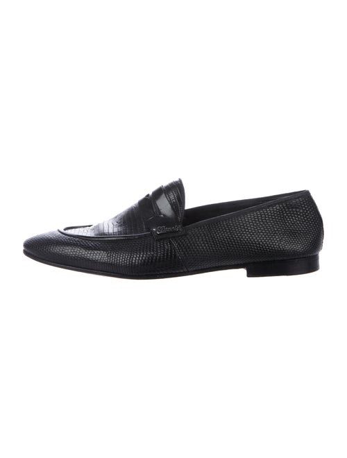 Gucci Lizard Penny Loafers black