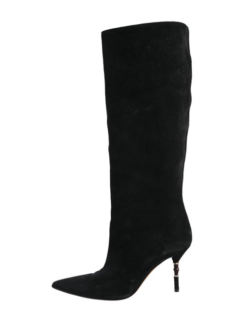 Gucci Suede Pointed-Toes Boots Black