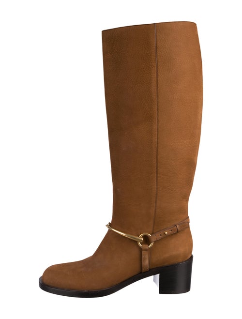 Gucci Horsebit Knee-High Boots Brown