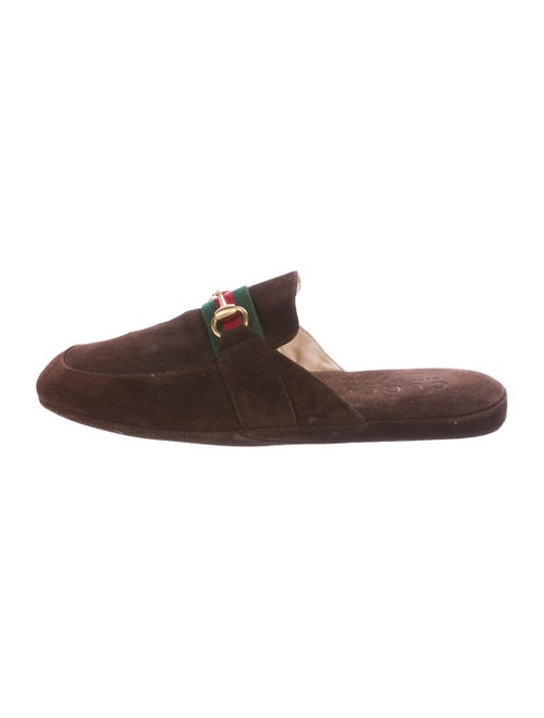 Gucci Web Horsebit Slippers gold