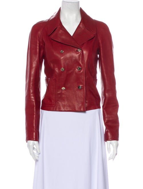 Gucci Vintage Leather Biker Jacket Red
