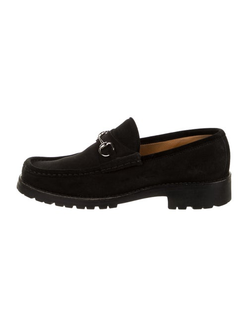 Gucci Suede Horsebit Loafers Black