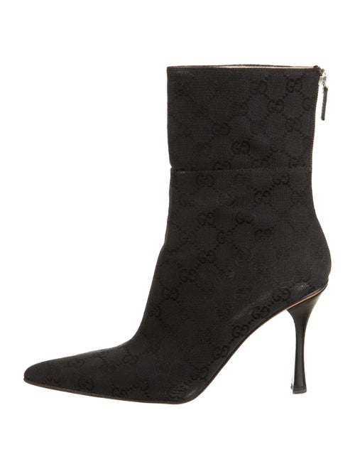 Gucci Canvas GG Mid-Calf Boots Black