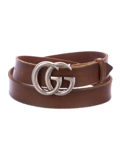 Gucci Leather GG Belt Brown
