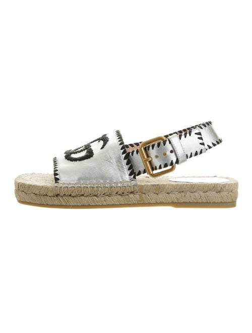 Gucci Leather Espadrilles Silver