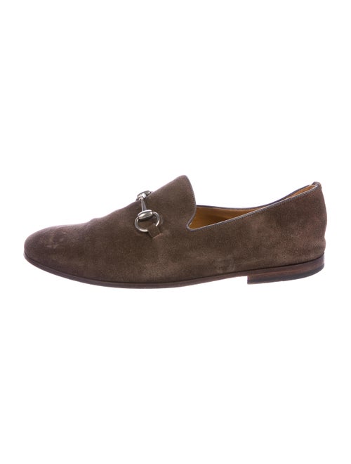 Gucci Horsebit Suede Loafers brown
