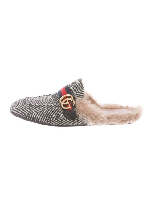 Gucci 2017 Princetown Herringbone Slippers black