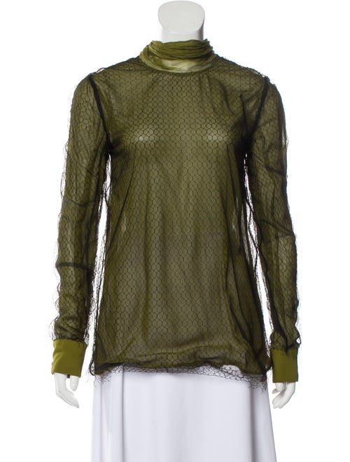 Gucci Turtleneck Long Sleeve Top Green
