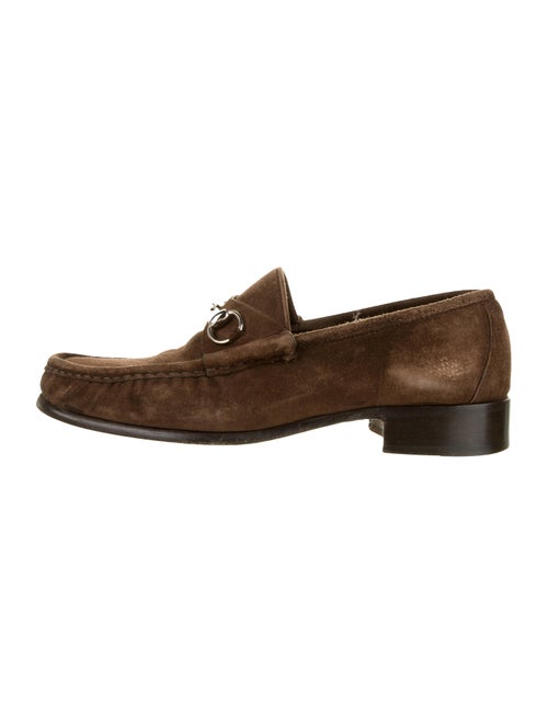 Gucci Suede Horsebit Loafers khaki