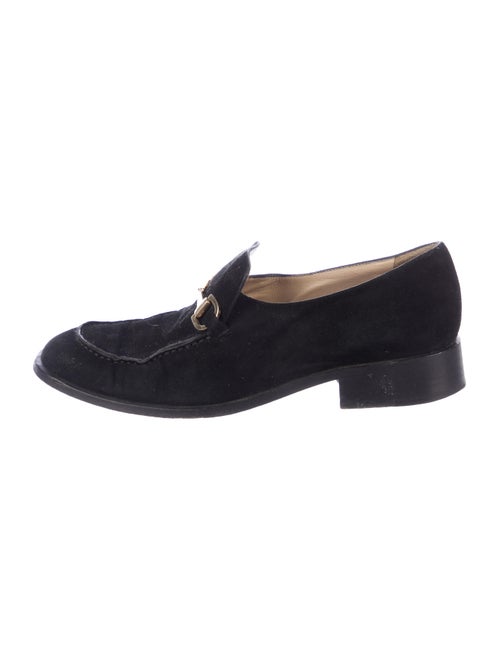 Gucci Horsebit Accent Suede Loafers Black