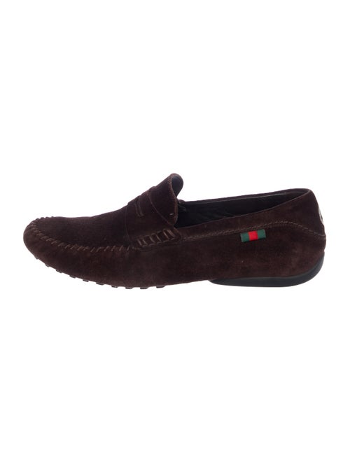 Gucci Suede Web Loafers brown