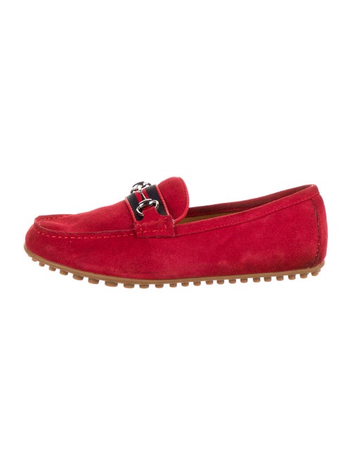 Gucci Suede Horsebit Loafers silver