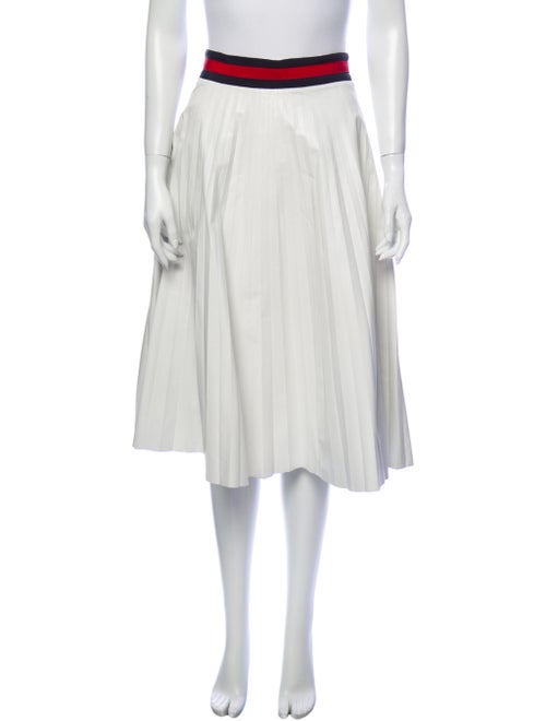 Gucci Pleated Accents Knee-Length Skirt White