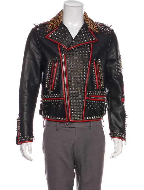 Gucci Leather Studded Jacket black