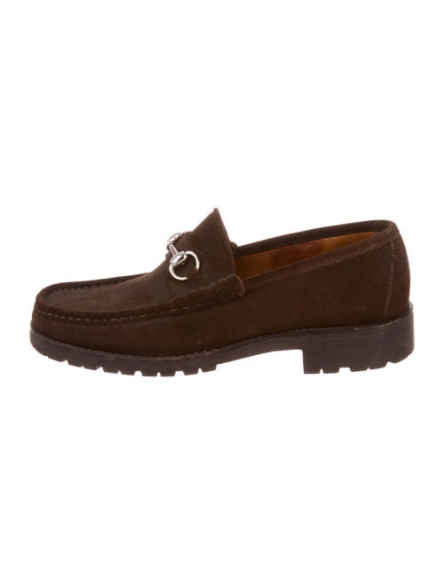 Gucci Horsebit Suede Loafers brown