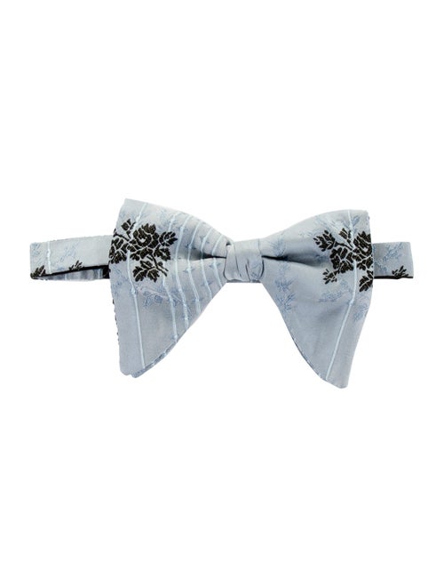 Gucci Floral Embroidered Bow Tie blue