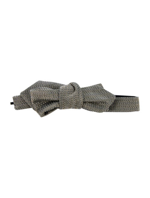 Gucci Woven Bow Tie gold