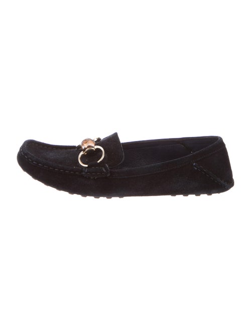 Gucci Horsebit Accent Suede Loafers Blue