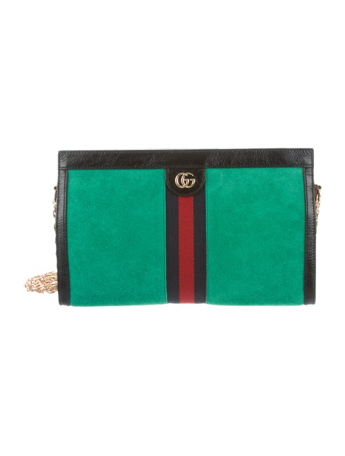 Gucci Suede Medium Ophidia Bag green