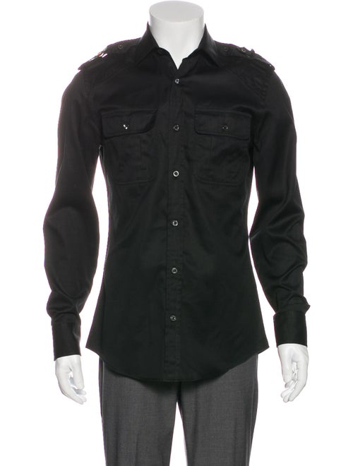 Gucci Gucci Web Accent Long Sleeve Shirt Black