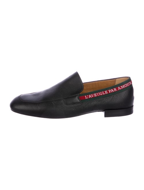 Gucci Gucci Web Accent Leather Loafers Black