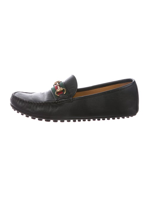 Gucci Gucci Web Accent Leather Drivers Black